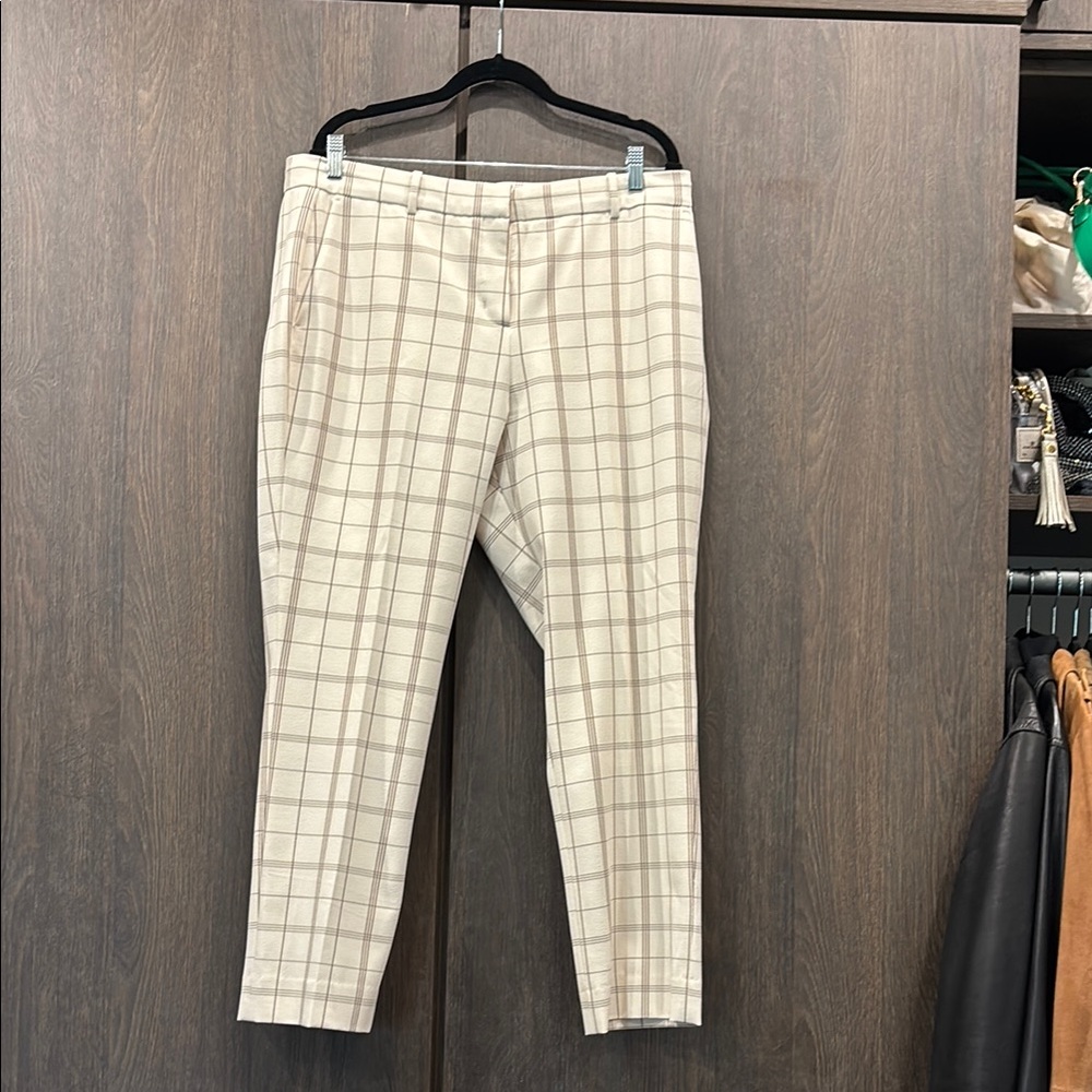 Women's Cream Plaid Golf Pants